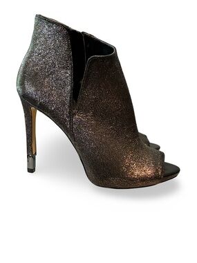 Guess Women's Glitter Peep-Toe Stiletto Booties - Black